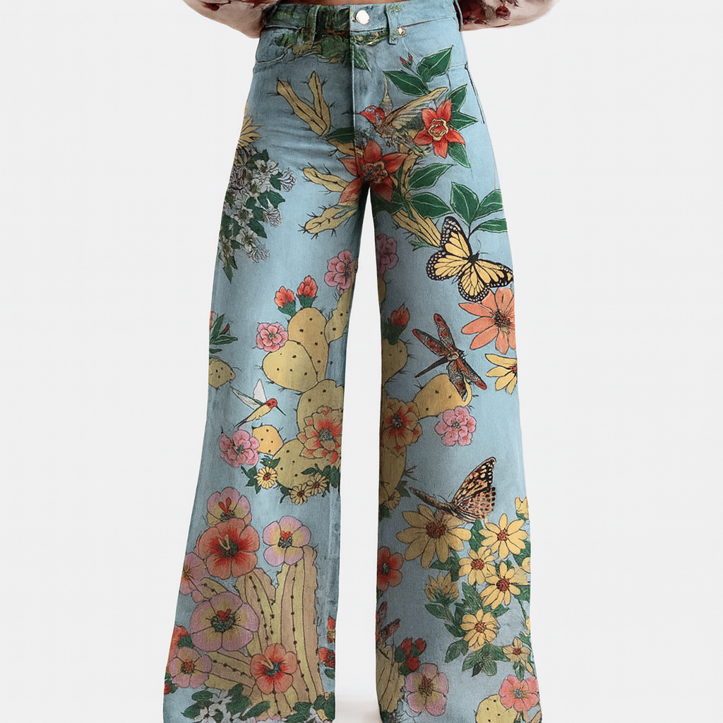 Persephone - Floral Wide Leg Trousers
