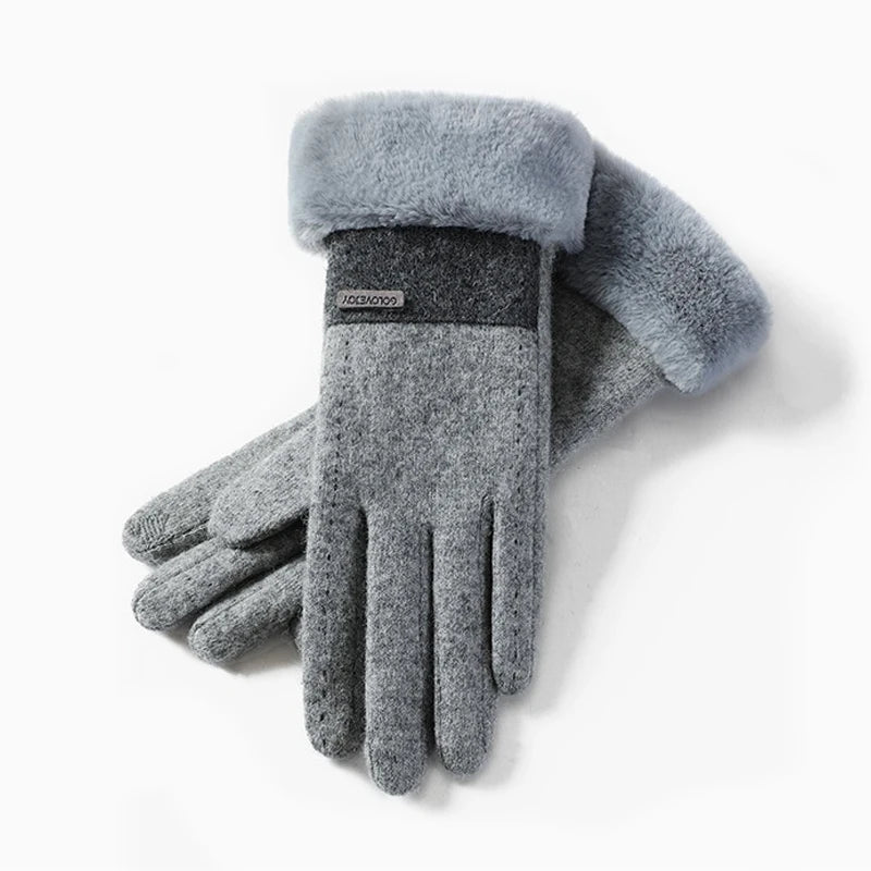 Stay Warm in Style with Our Plush Suede Touchscreen Winter Gloves