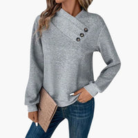 Button Neck Long Sleeve Sweater for Women