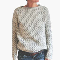 Patterned Crew Neck Sweater for Women