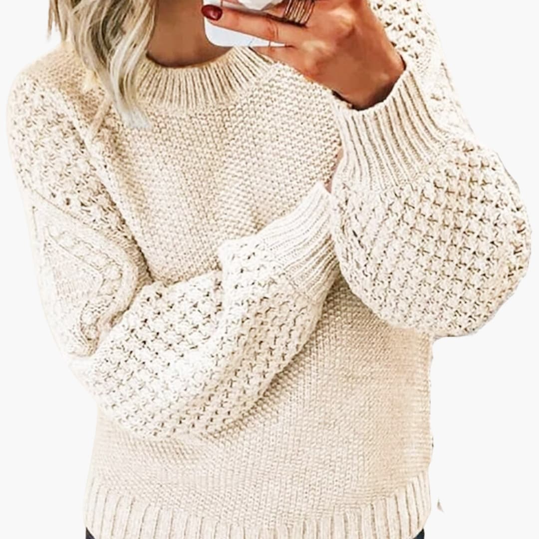 Balloon Sleeve Knit Sweater for Women