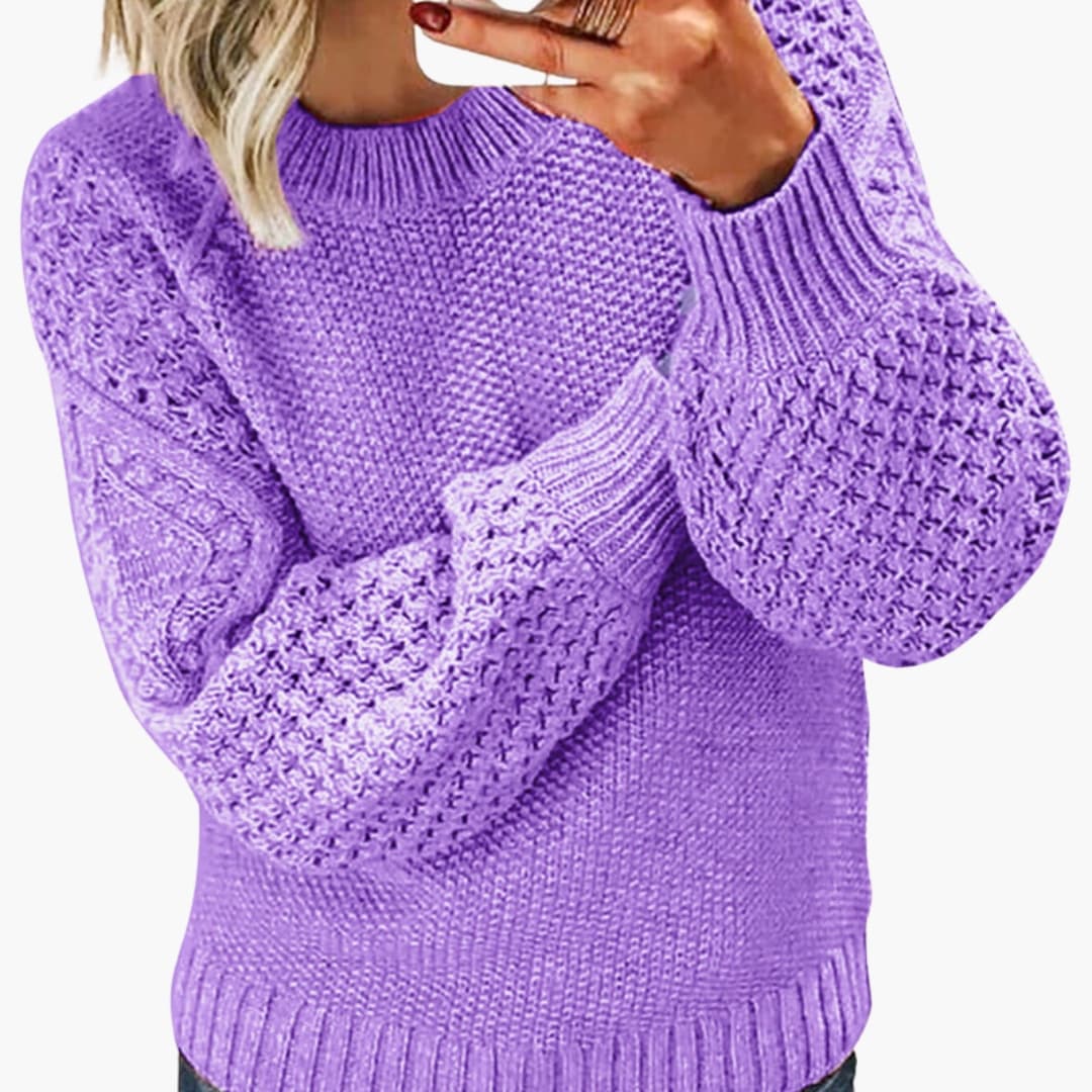 Balloon Sleeve Knit Sweater for Women