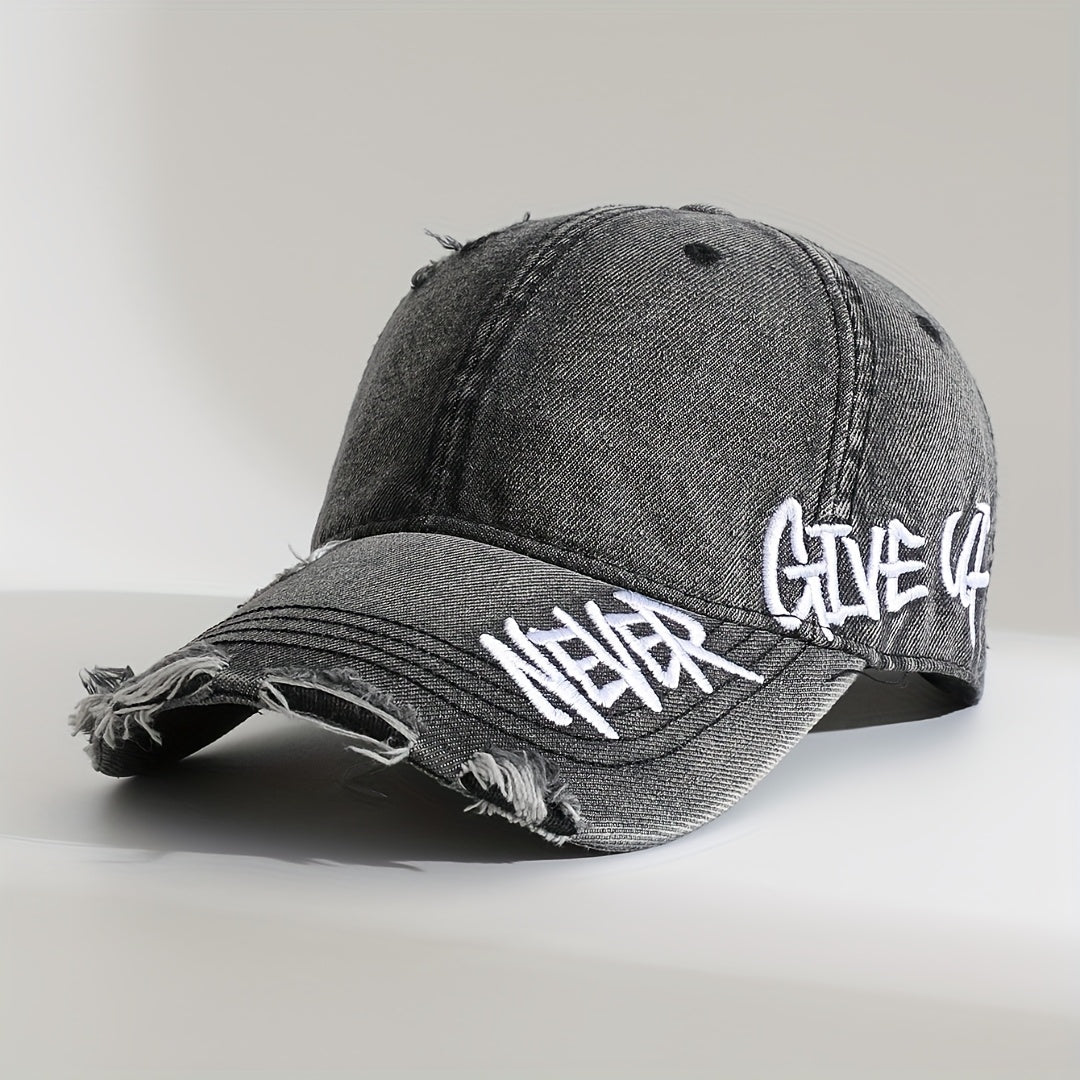 Rebel | Unisex Washed-Denim Cap