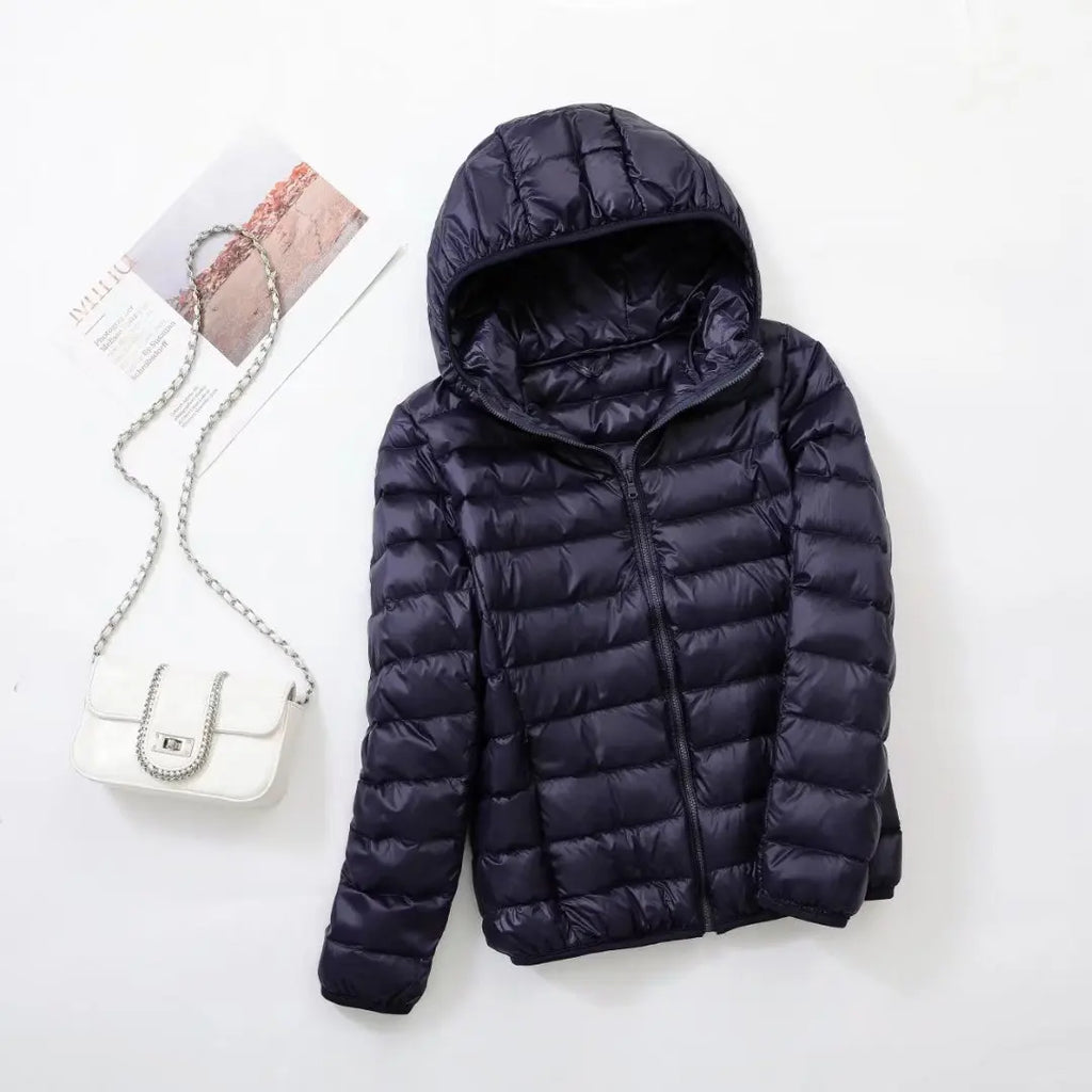 Women's down jacket with hood