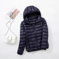 Women's down jacket with hood