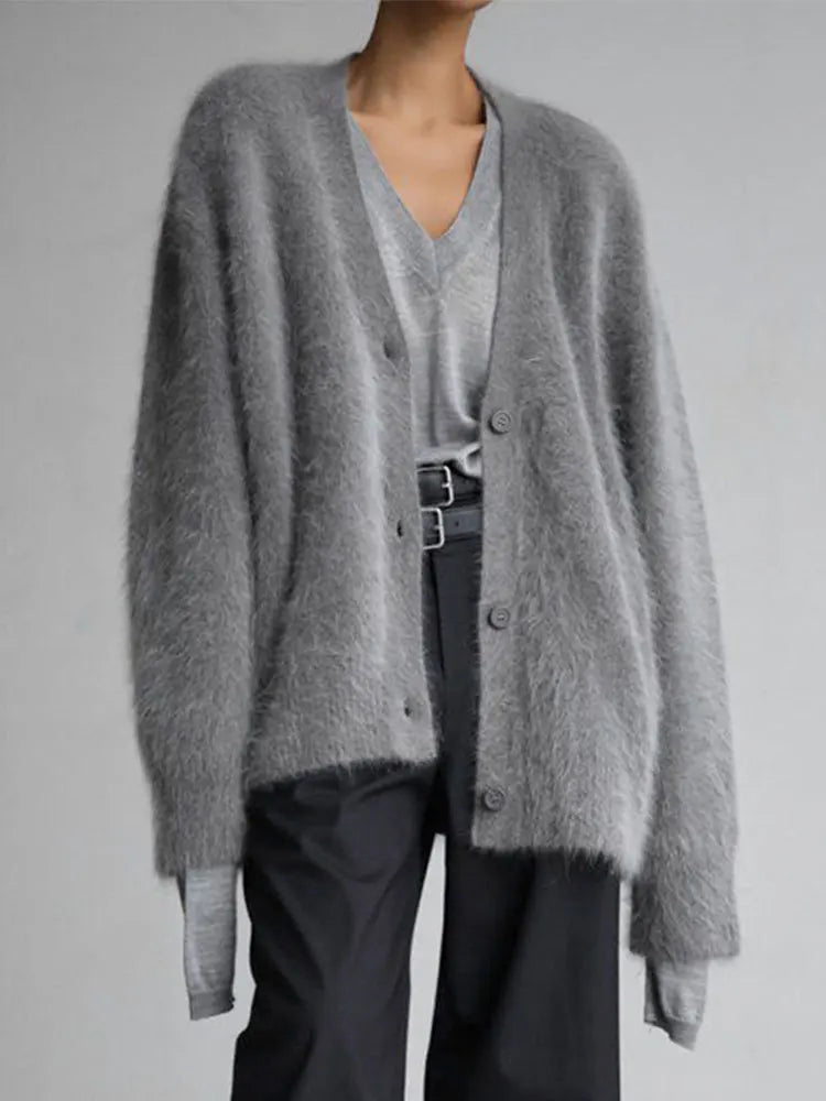 Oversized Knit Cardigan for Women – 100% Nylon Soft Lightweight Layer