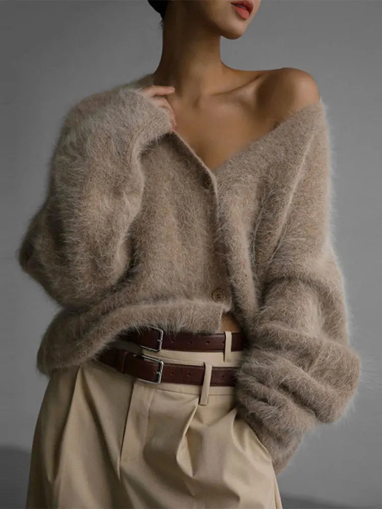 Oversized Knit Cardigan for Women – 100% Nylon Soft Lightweight Layer