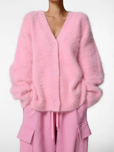 Oversized Knit Cardigan for Women – 100% Nylon Soft Lightweight Layer