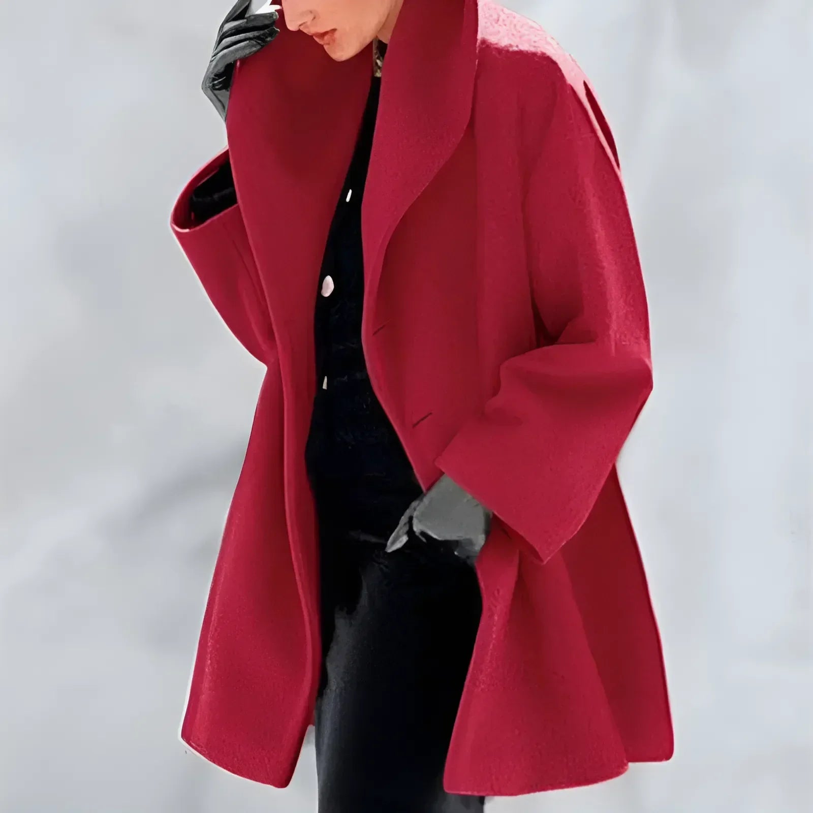 Stylish long winter coat for women with buttons | Perfect for cold days