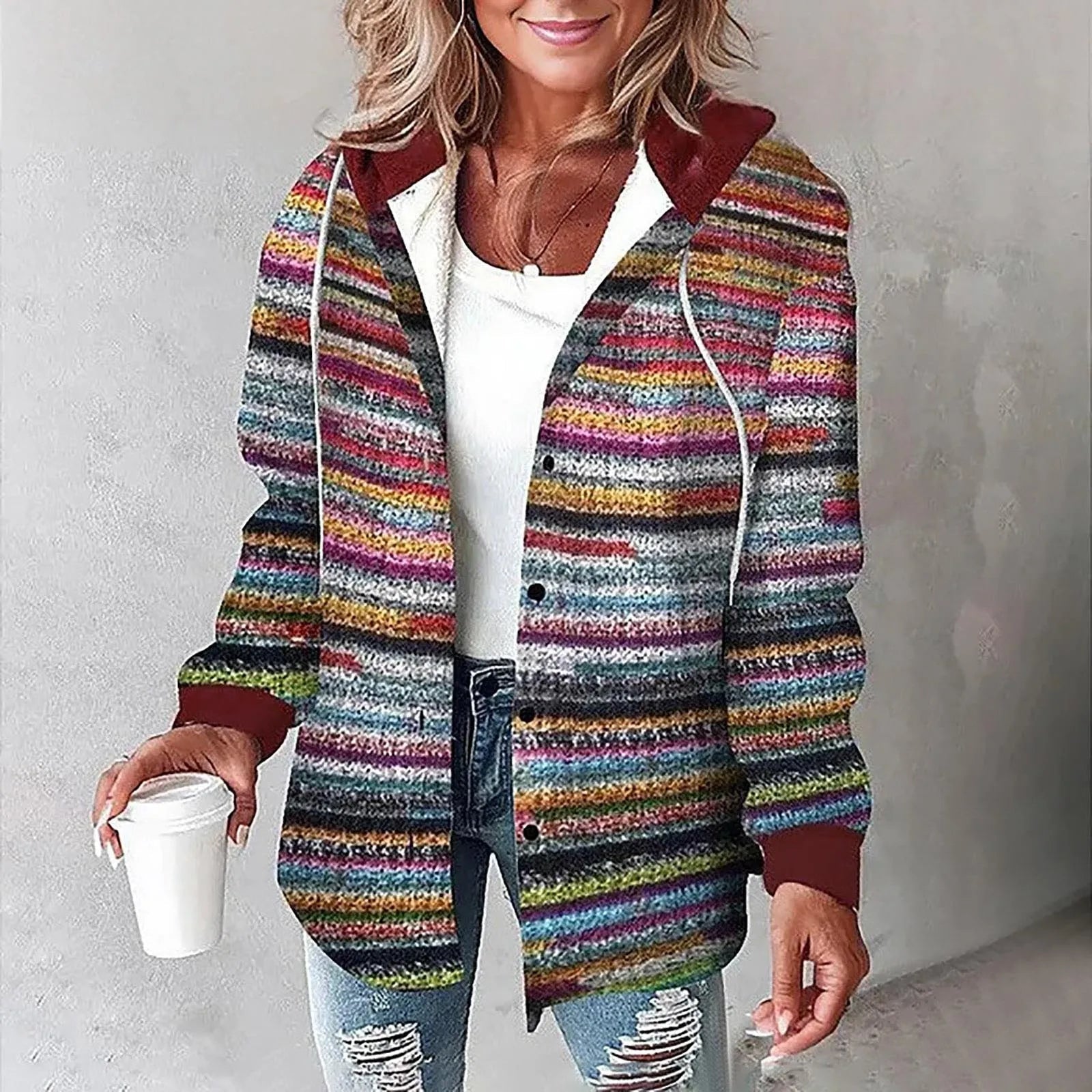 Cozy Plaid Hooded Shacket for Women – Soft, Warm & Perfect for Fall