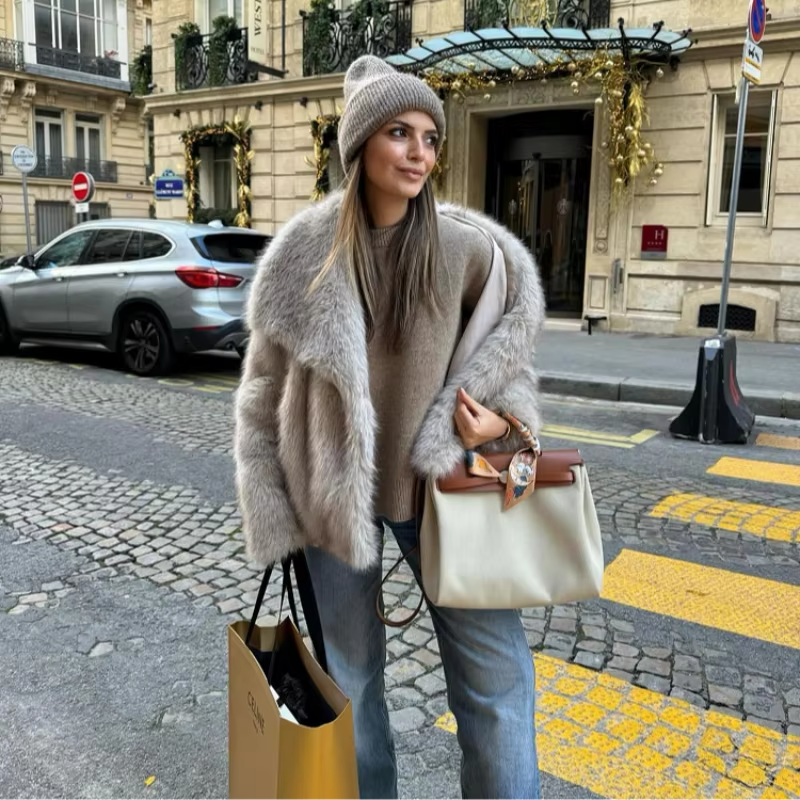 Oversized Faux Fur Coat for Women