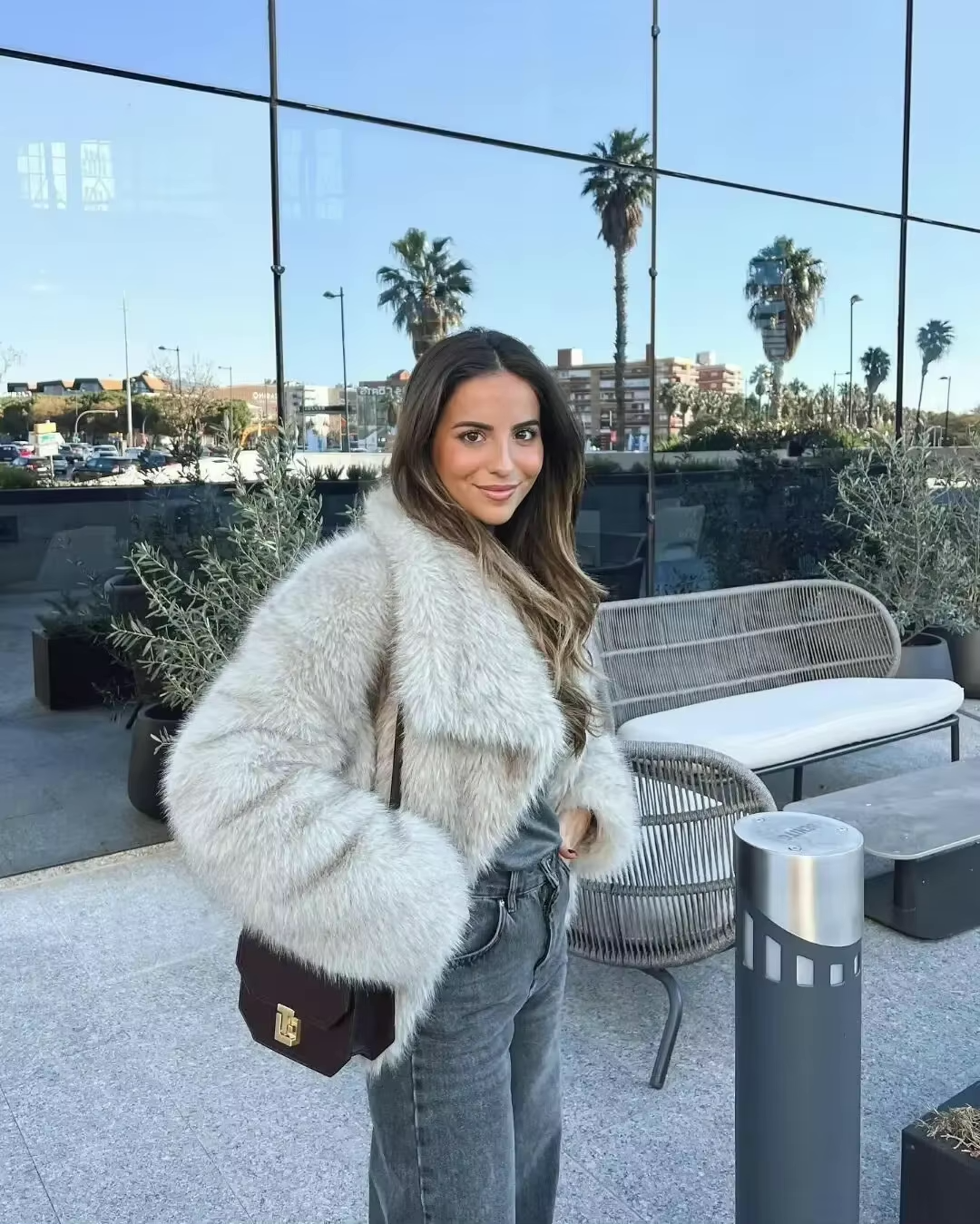 Oversized Faux Fur Coat for Women
