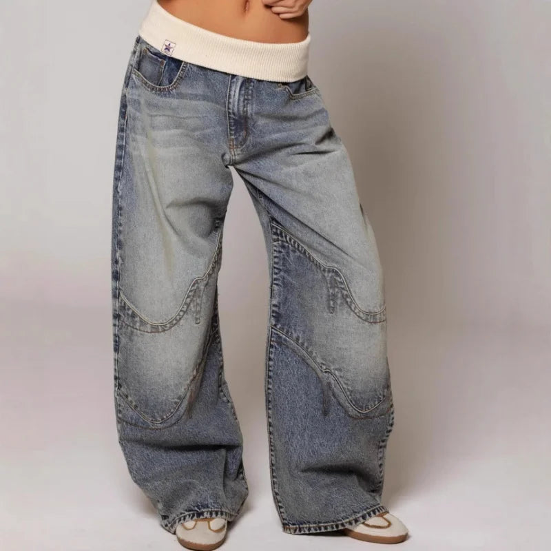 Y2K Streetwear Baggy Wide Leg Denim Jeans