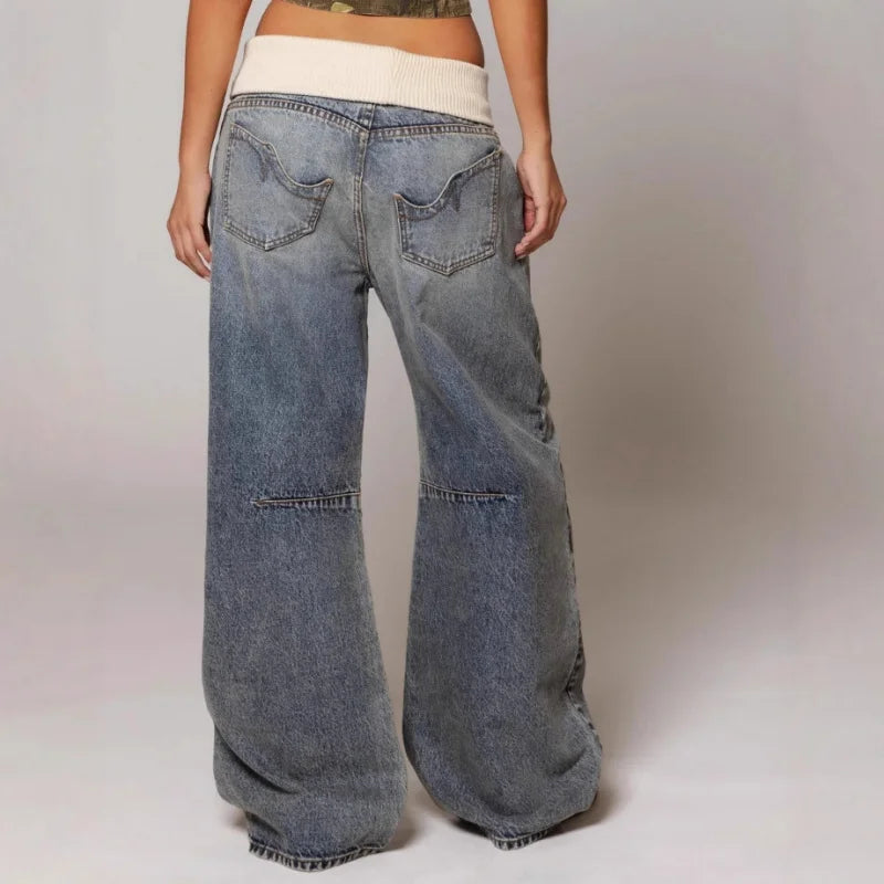Y2K Streetwear Baggy Wide Leg Denim Jeans