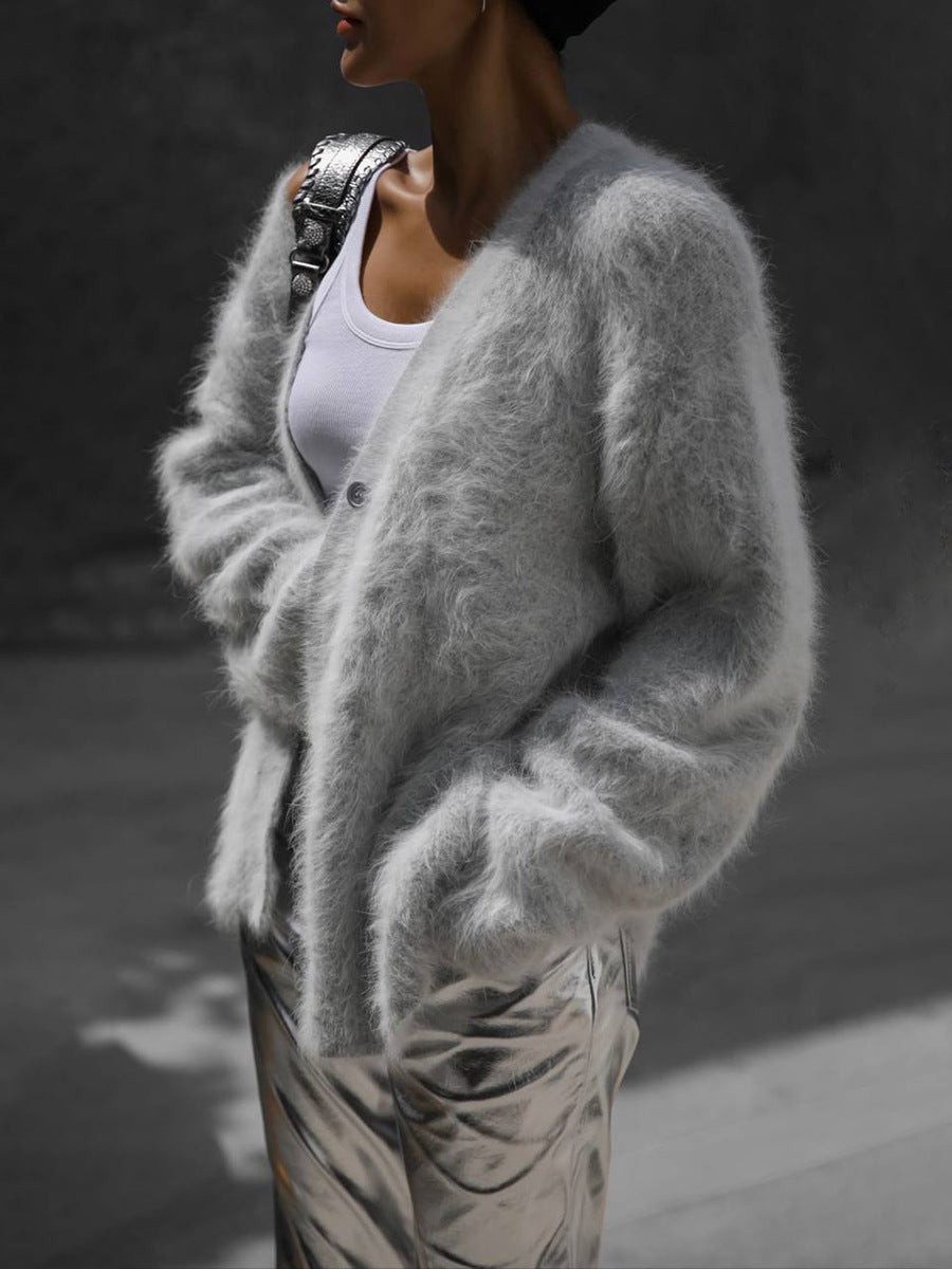 Oversized Knit Cardigan for Women – 100% Nylon Soft Lightweight Layer