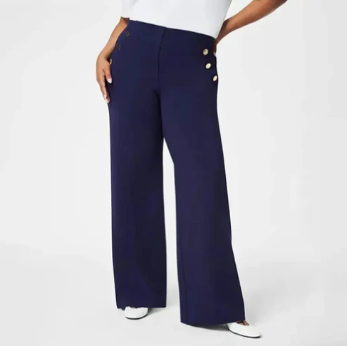 Women’s Plus Size Wide Leg Trousers – High Waisted Elegant Pants