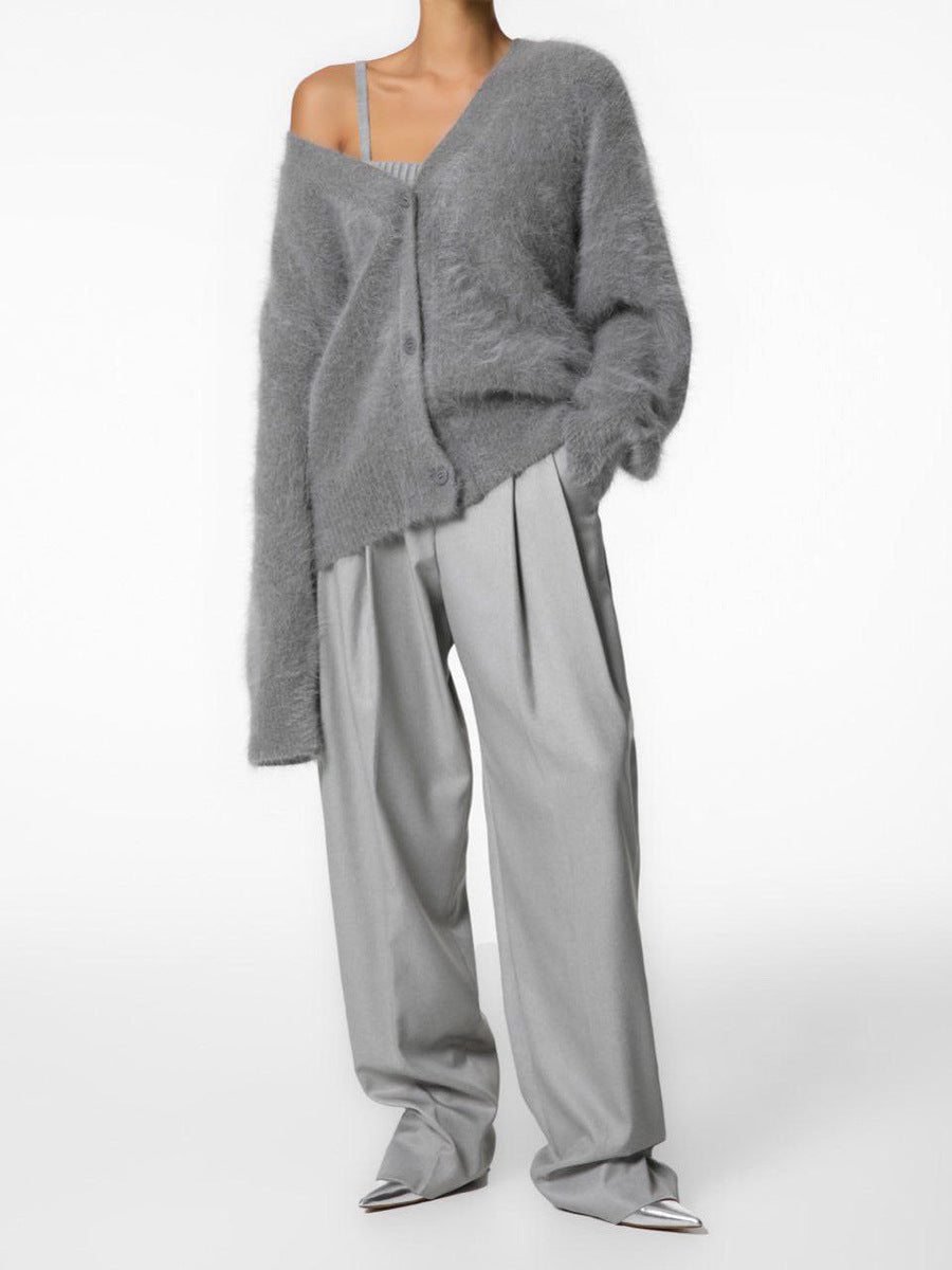 Oversized Knit Cardigan for Women – 100% Nylon Soft Lightweight Layer