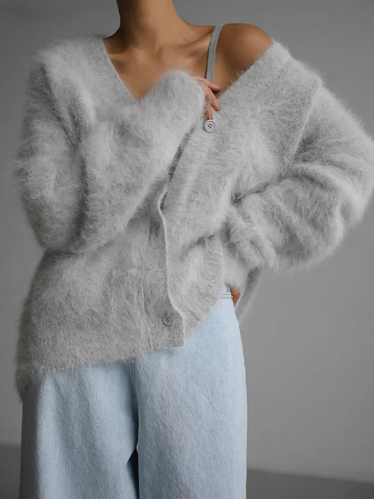 Oversized Knit Cardigan for Women – 100% Nylon Soft Lightweight Layer