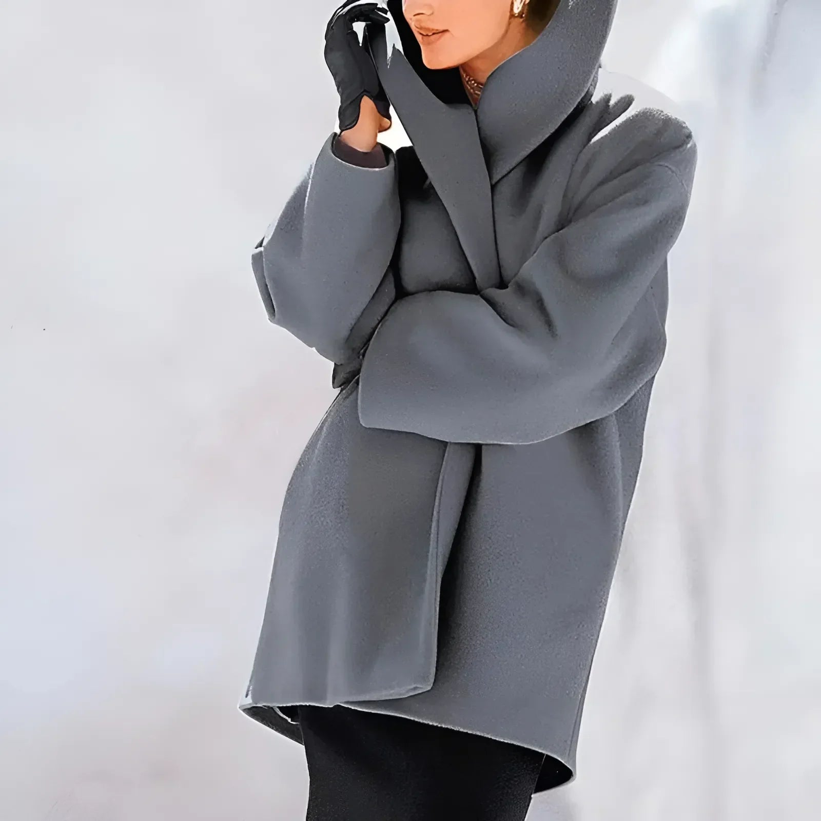 Stylish long winter coat for women with buttons | Perfect for cold days
