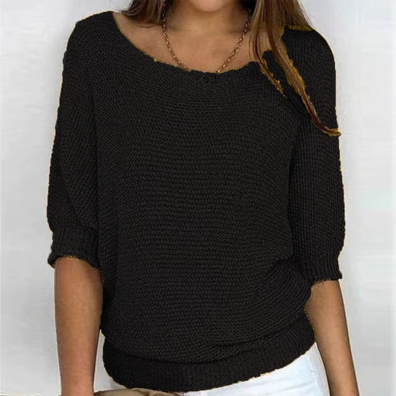 Lightweight Spring Sweater for Women – Breathable 3/4 Sleeve Jumper for Mild Weather