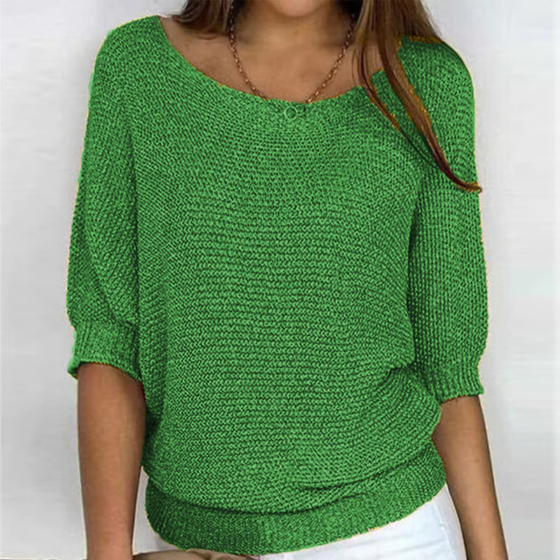 Lightweight Spring Sweater for Women – Breathable 3/4 Sleeve Jumper for Mild Weather