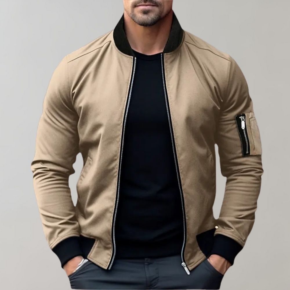 Stanley | Men’s Slim Fit Zip-Up Bomber Jacket with Pockets