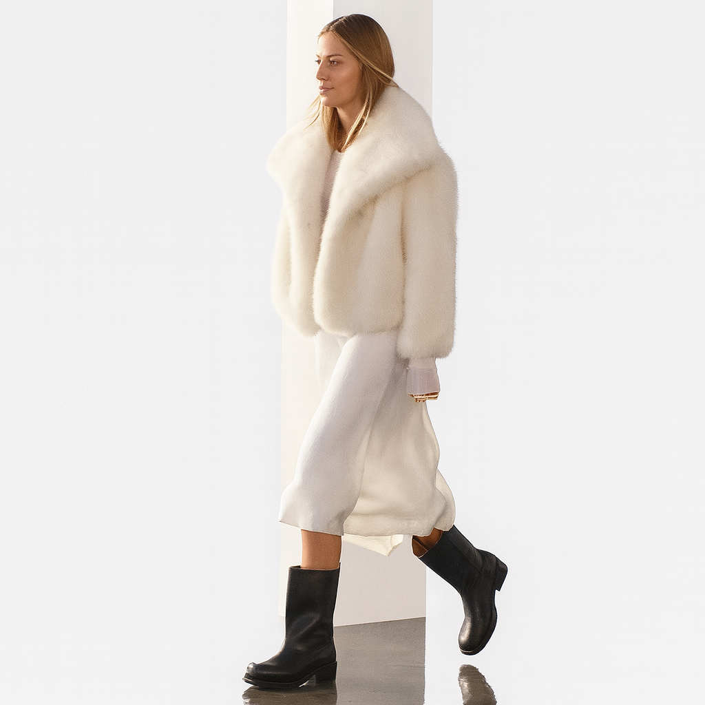 Stylish faux fur coat for women | Fashionable and warm