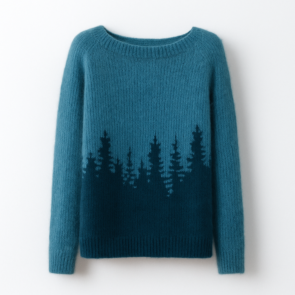 Stylish women's sweater with a retro pattern for fall