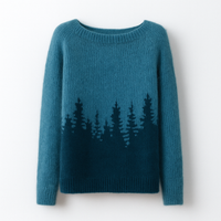 Stylish women's sweater with a retro pattern for fall