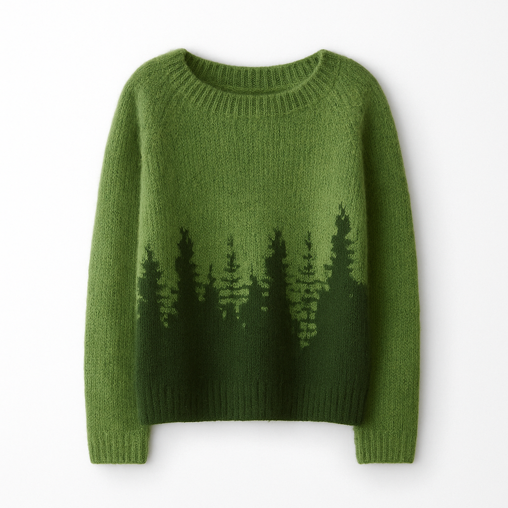Stylish women's sweater with a retro pattern for fall