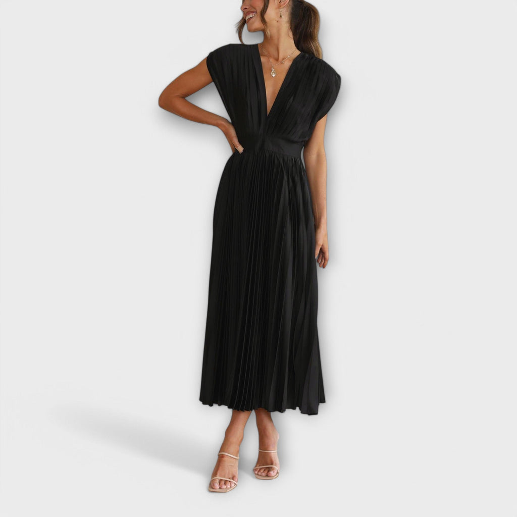 Elsie - Stylish Pleated Midi Dress