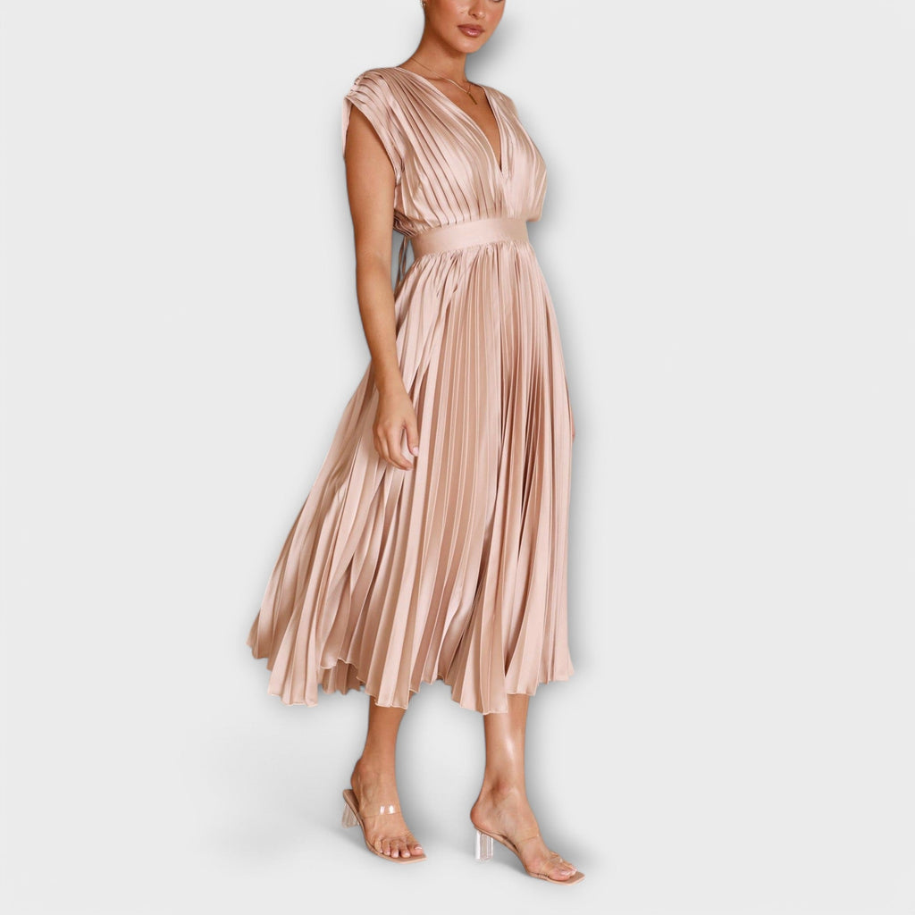 Elsie - Stylish Pleated Midi Dress