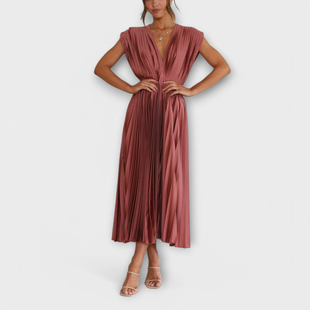 Elsie - Stylish Pleated Midi Dress