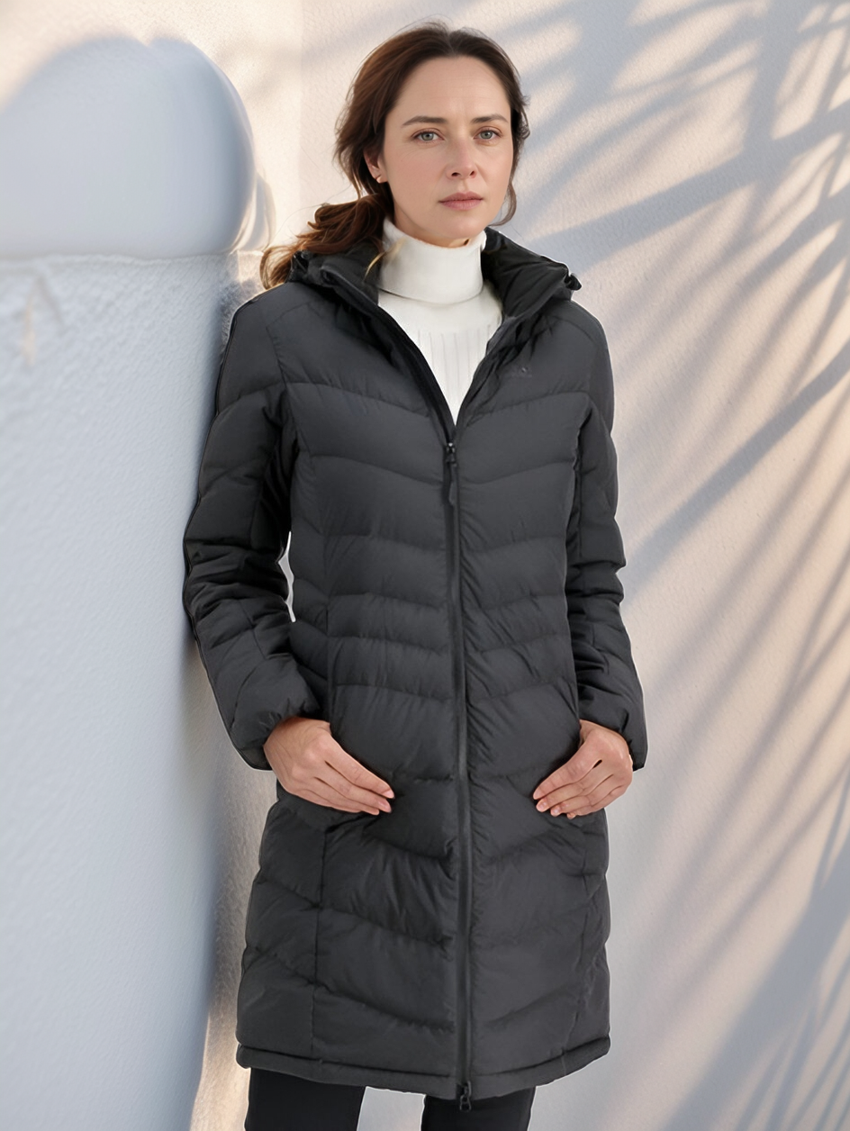 Eva long quilted jacket - Warm, lightweight and water-repellent