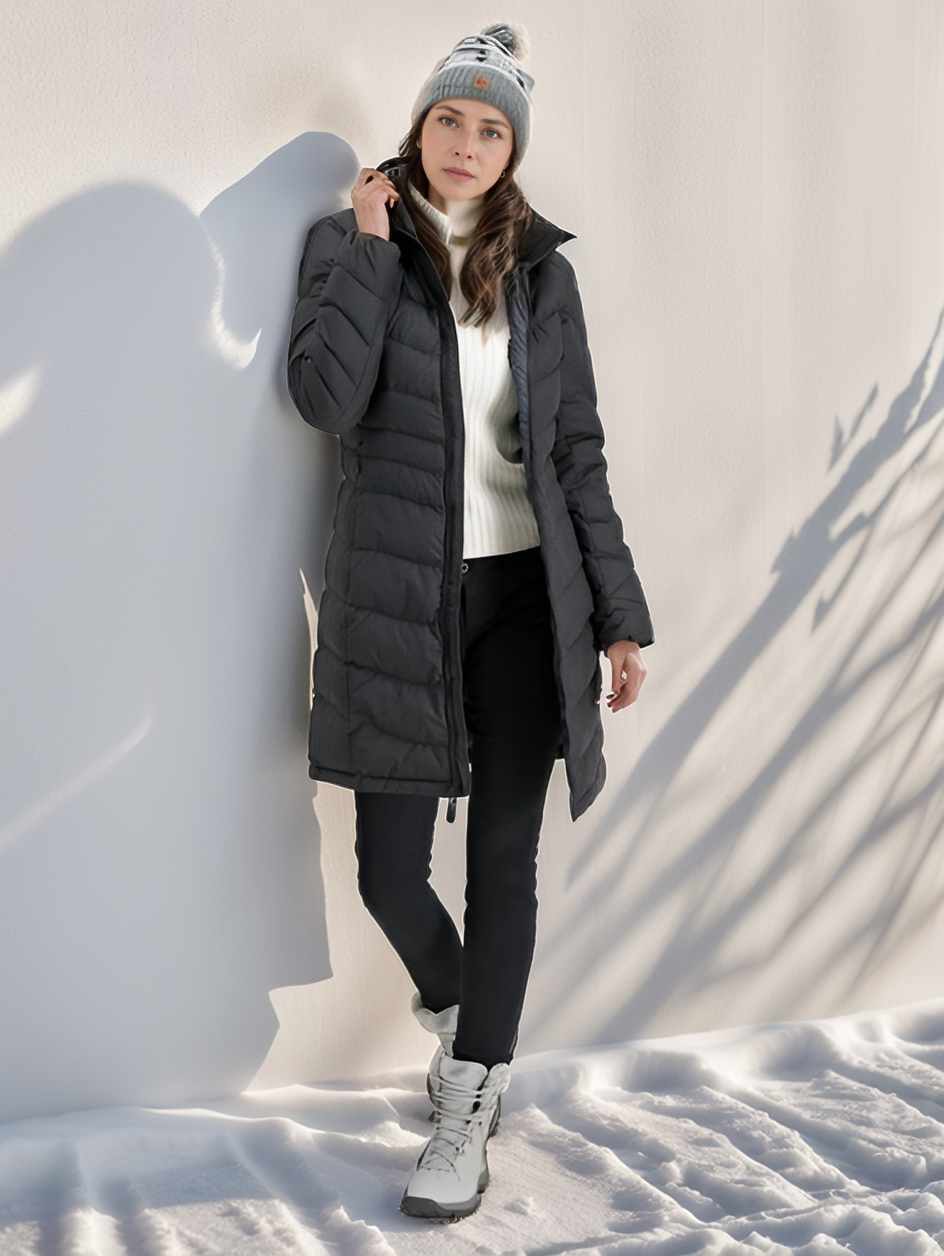 Eva long quilted jacket - Warm, lightweight and water-repellent