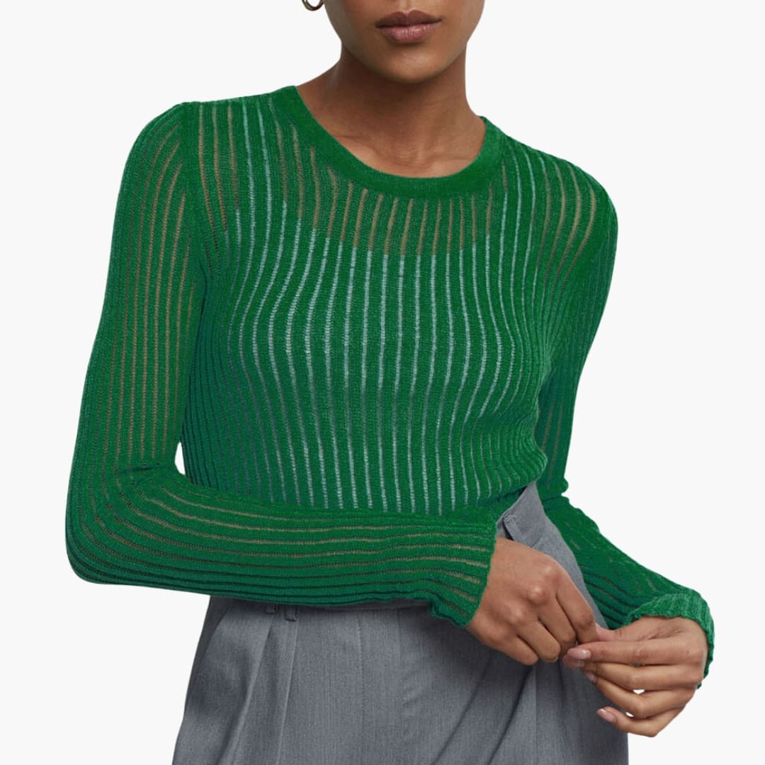 Long Sleeve Ribbed Top for Women