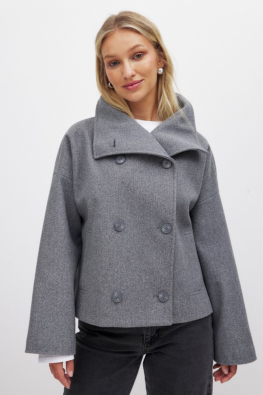 Double Breasted Short Coat for Women