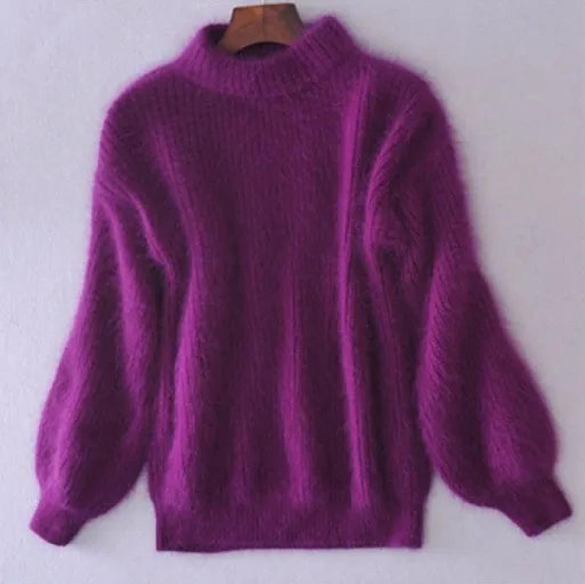 Turtleneck Ribbed Knit Sweater for Women