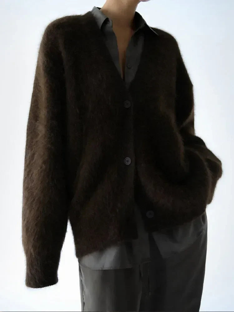 Oversized Knit Cardigan for Women – 100% Nylon Soft Lightweight Layer