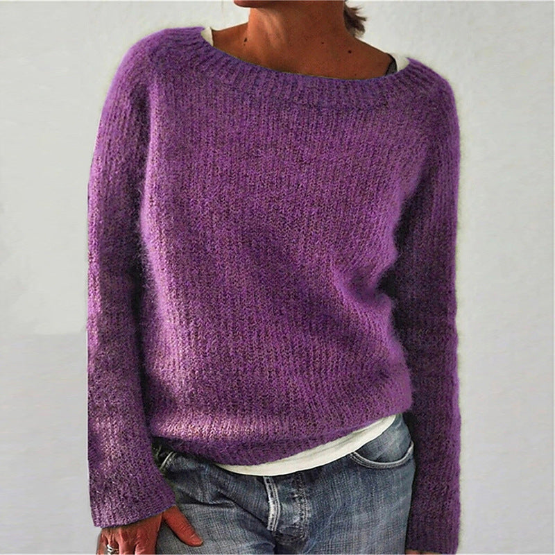 Women's Classic Sweater in Soft Acrylic – Relaxed Fit for Fall/Winter Casual Wear