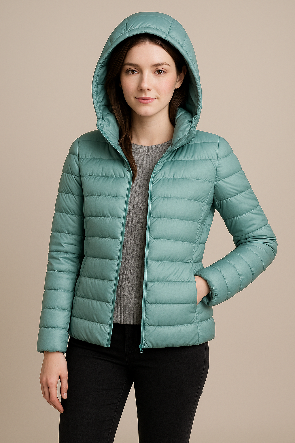 Hooded Puffer Jacket for Women
