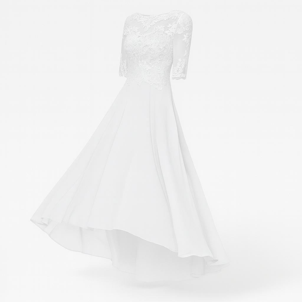 Women's Evening Dress Havana - Elegant Long Dress with Lace and Silhouette Highlighting Cut for Festive Occasions