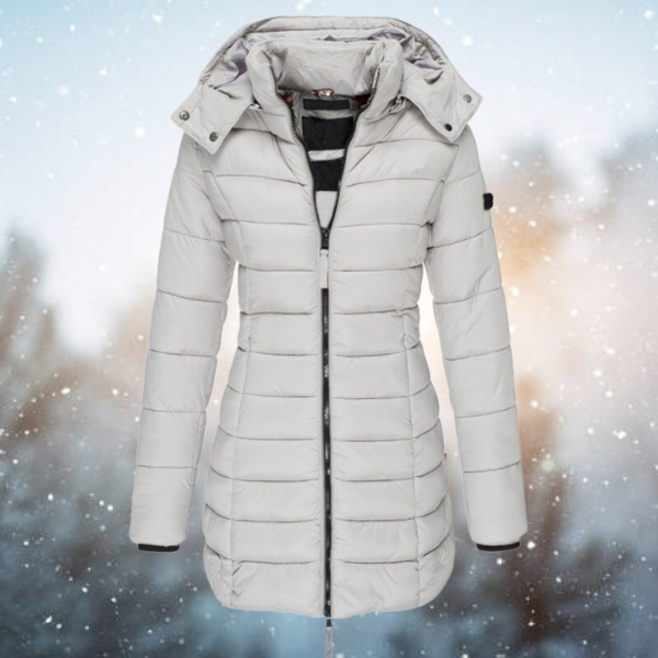 Women’s Long Hooded Winter Puffer Jacket – Warm & Lightweight