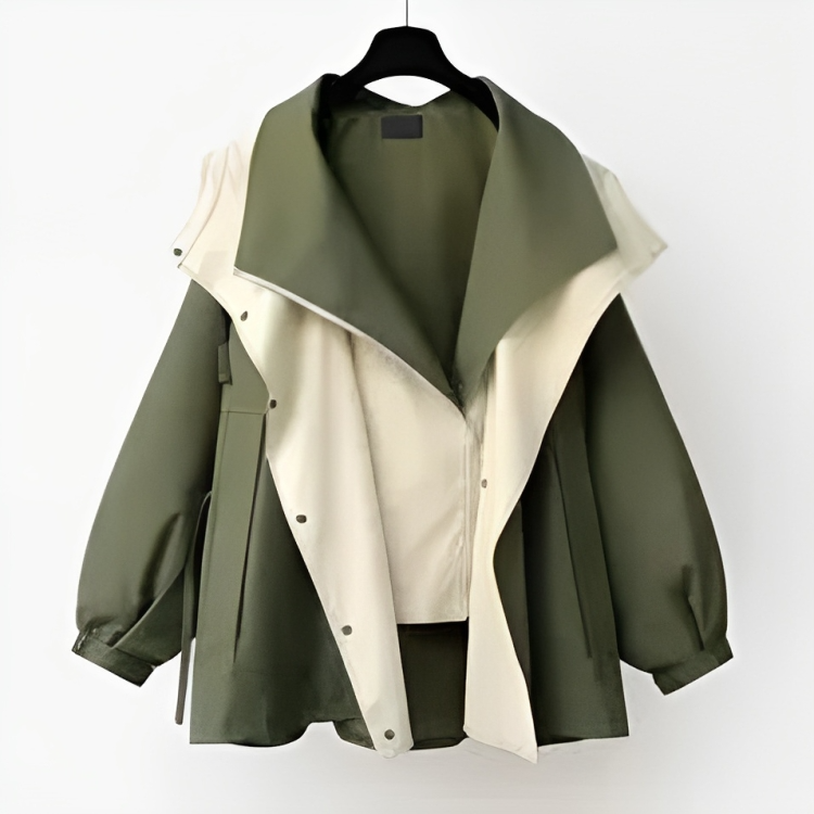 Women’s Waterproof Layered-Hood Windbreaker – Lightweight Casual Rain Jacket