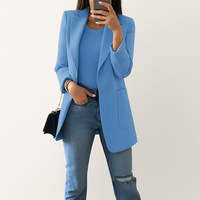 Women's long blazer in khaki MODA