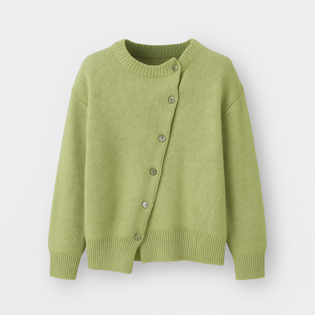 Wrap-around sweater made from luxuriously soft wool