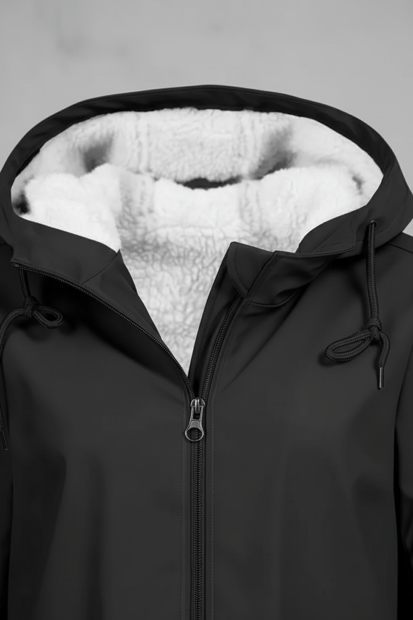 Zerina | Women’s Waterproof Fleece‑Lined Hooded Trench Coat