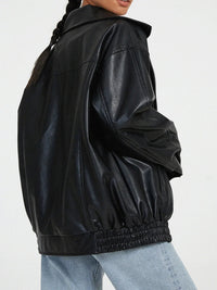 Zoiey | Women’s Oversized Leather Bomber Jacket