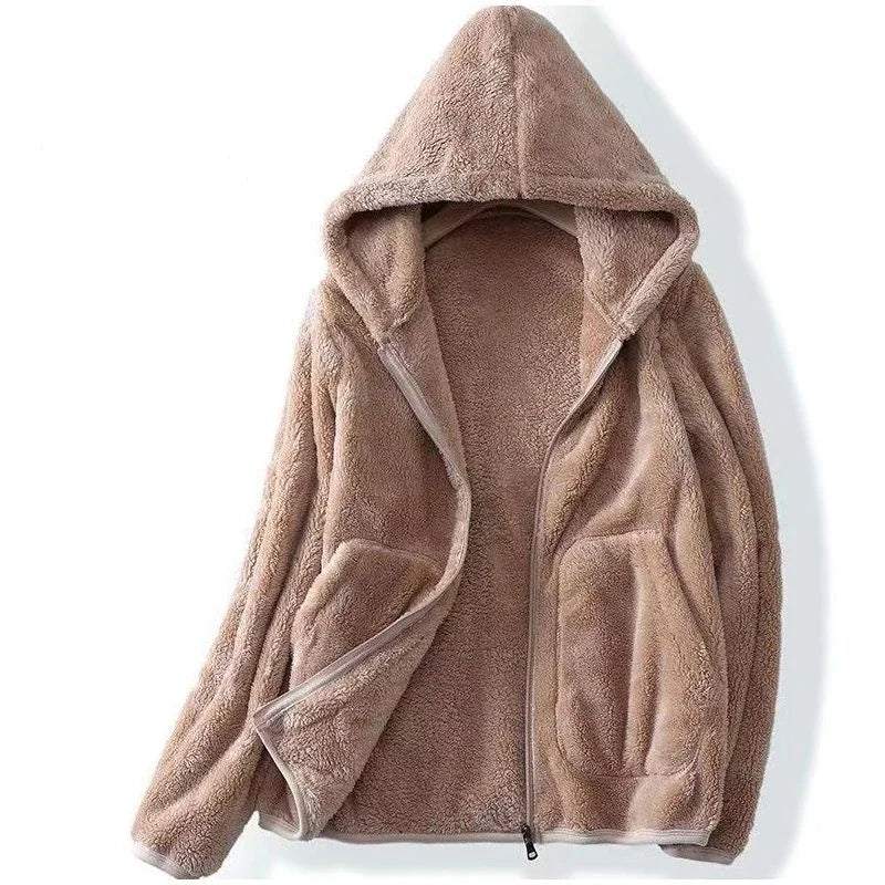 Zip-Up Hoodie Sweatshirt for Women – Relaxed Fit Fleece Top for Everyday Comfort