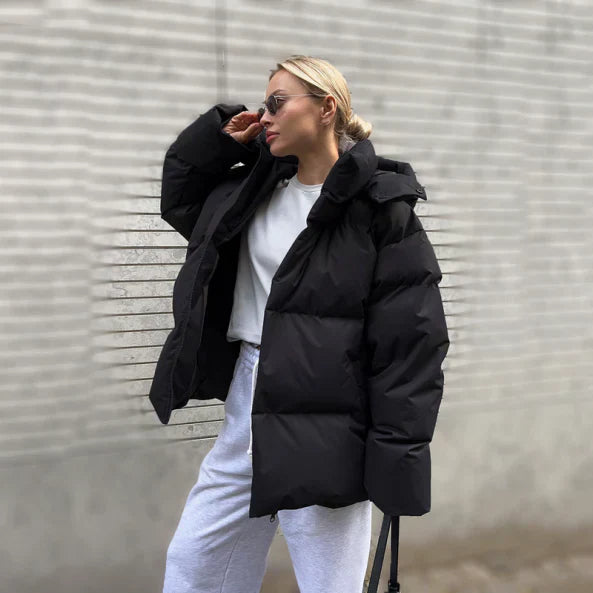 Hooded Quilted Puffer Jacket for Women